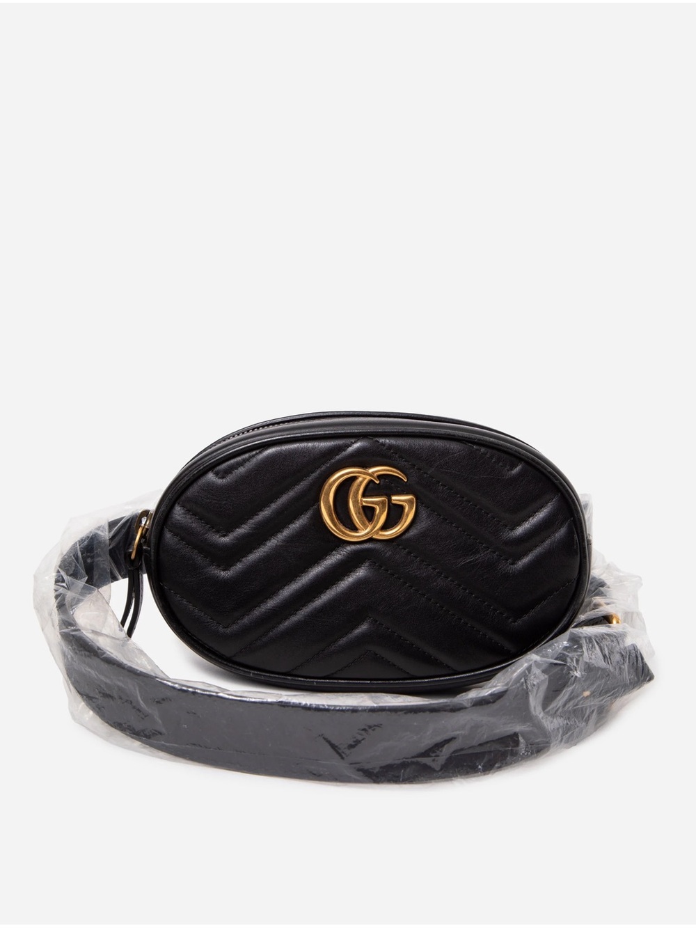 Gucci Black GG Marmont Belt Bag